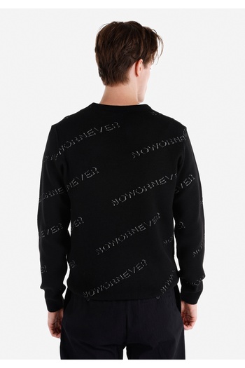 Colin's Regular Fit Round Neck Jacquard Men's Black Sweater