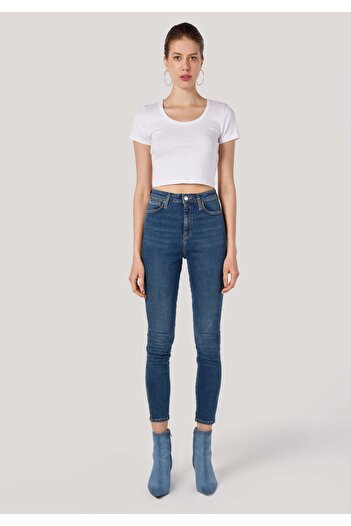 Colin's Skinny Fit High Waist Narrow Leg Women's Denim Jean Trousers with Pockets