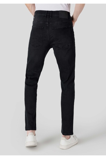 Colin's Loose Straight Fit Mid Waist Straight Leg Men's Black Jean Trousers
