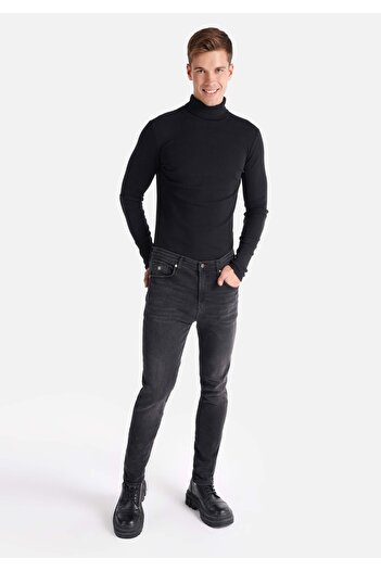 Colin's Skinny Fit Ψηλόμεσο Ανδρικό Μαύρο Τζιν Παντελόνι