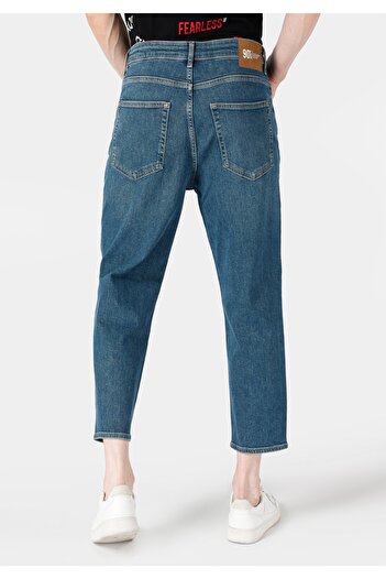 Colin's Loose Relaxed Fit Drop Crotch Short Leg Men's Indigo Jean Pants