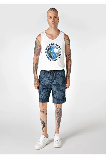 Colin's Ανδρικό σορτς μαύρης θάλασσας με στάμπα Slim Fit