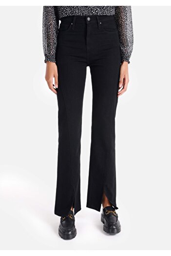 Colin's Regular Fit Yüksek Bel Yırtmaçlı Paça Kadın İndigo Jean Pantolon