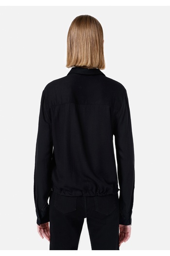 Colin's Regular Fit Shirt Neck Women's Black Long Sleeve Shirt