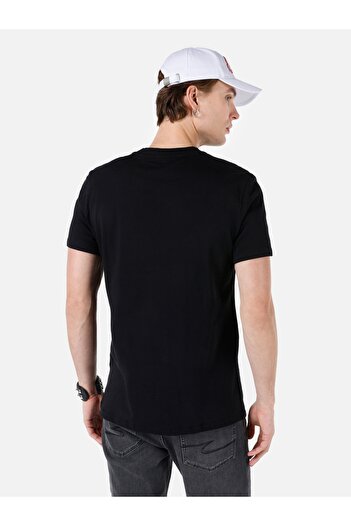 Colin's Ανδρικό κοντομάνικο μπλουζάκι Normal Cut Crew Neck με στάμπα μαύρο Cl 1068204