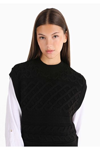 Colin's Black Knitwear Sweater - Regular Fit, Crew Neck
