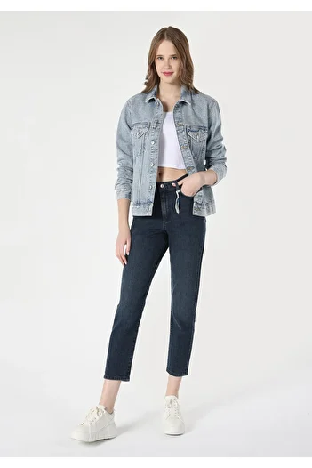 Colin's Pantaloni de damă din denim indigo închis cu talie mijlocie slim fit