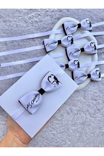 Toka Sepetim 29 October 10 November Boys' Bow Tie - Ataturk and Signature Pattern, 1 Piece