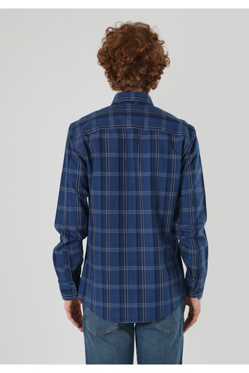 Colin's Ανδρικό πουκάμισο με μπλε ριγέ Slim Fit - Μακρυμάνικο CL 1059754