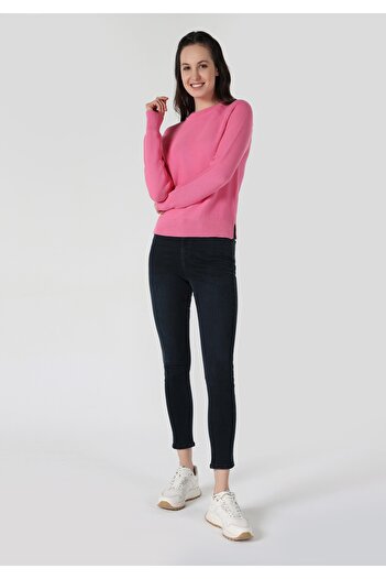 Colin's Regular Fit Yuvarlak Yaka Düz Kadın Pembe Kazak