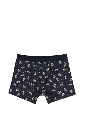 Colin's Boxer pentru bărbați cu imprimeu modern, albastru bleumarin