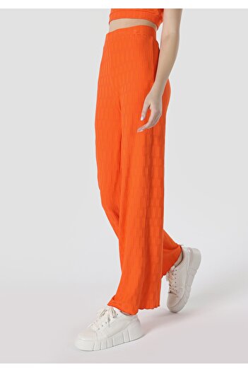 Colin's Slim Fit Mid Waist Jacquard Γυναικείο Πορτοκαλί Φούτερ