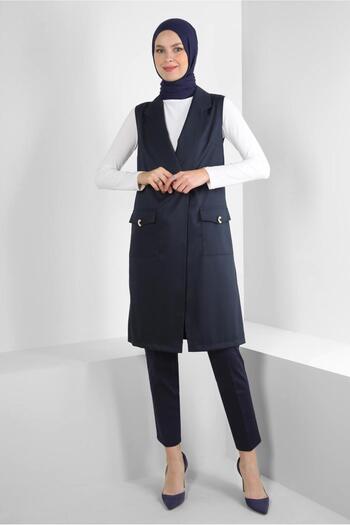 Alvina CROWACE COLLAR POCKET DETAILED VEST 43896