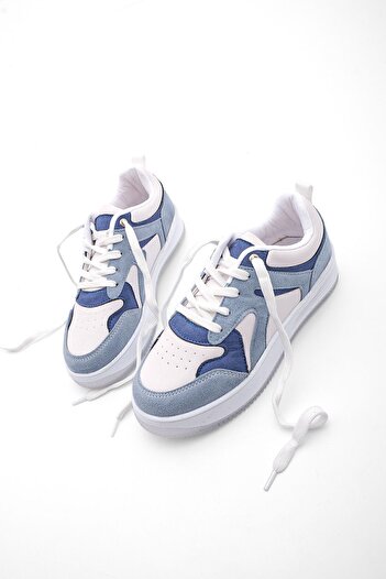 Marjin Damen Sneaker Aryan Blau Hohe Sohle Turnschuhe