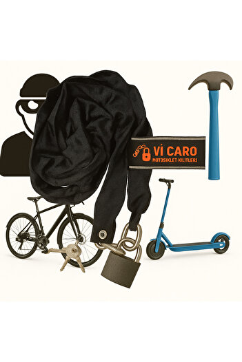 Vi Caro 6 mm Thickness 1.20 Meters Length Bicycle Lock E Scooter Lock Motor Lock Motorbike Lock