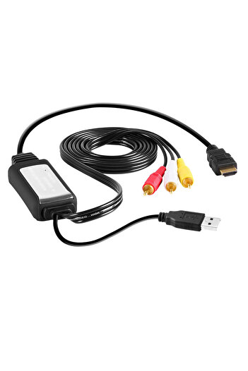 HOPE R AV / RCA male to HDMI male converter cable, 1080P resolution, 2m, black