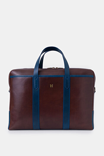 HELMBROOK Benedict Genuine Leather Men's 15.6" Two-Compartment Laptop Bag