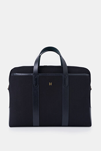 HELMBROOK Benedict Genuine Leather Men's 15.6" Two-Compartment Laptop Bag