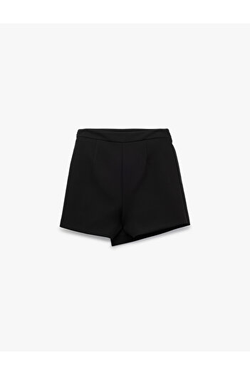 Koton Fusta mini cu pantaloni scurți cu două piepteni cu detaliu de accesorii metalice