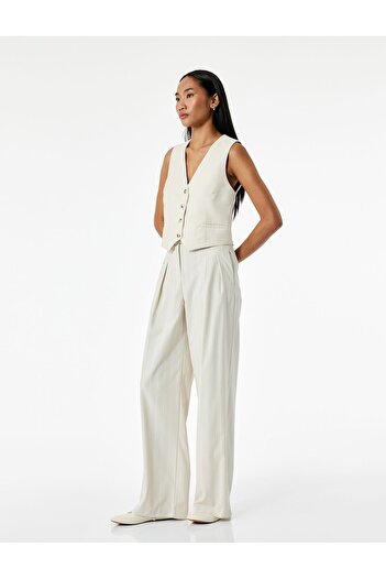 Koton Pleated Wide Leg Palazzo Pants