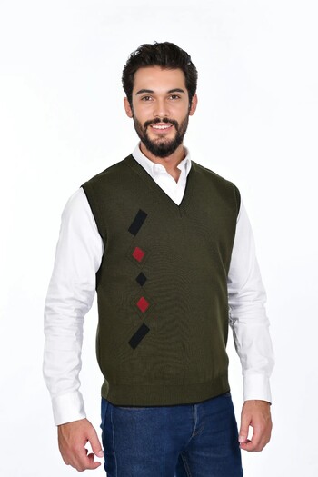 Kamalı Men's Steel Knit Intersiye Winter Thick Knitwear V-Neck Knitwear Knit Non-Pilling Jumpers