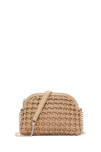 Derimod Women's Beige Knitted Patterned Long Strap Crossbody Bag 25Sbd 280829