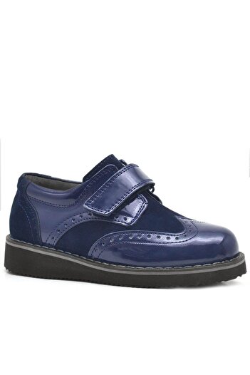 Rakerplus Hidra Navy Blue Patent Leather Velcro Casual Boys' Shoes