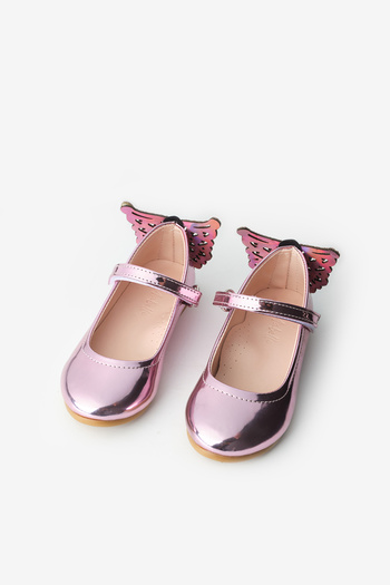 Le Mabelle Pink Heel Butterfly Girls Shoes