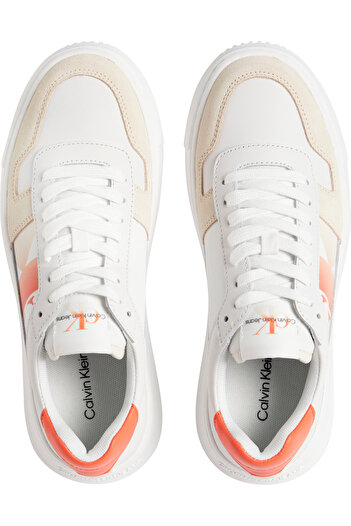 Calvin Klein Kadın Marka Logolu Günlük Kullanıma Uygun Beyaz Sneaker YW0YW01445 02T