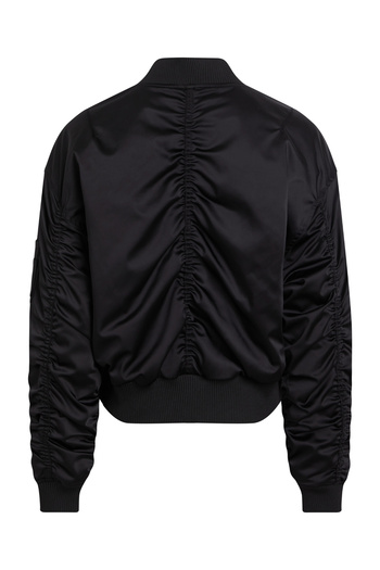Calvin Klein Women's Brand Rosette Logo Ribbed Collar Crop Cut Shiny Satin Suitable for Daily Use