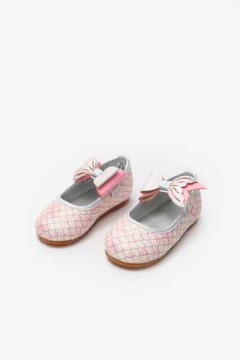 Le Mabelle Pink Mermaid Patterned Girl's Ballerina Shoes