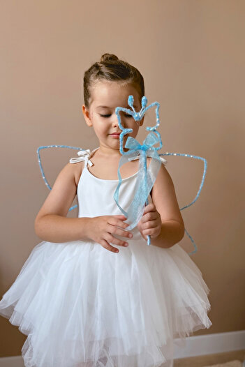 Le Mabelle Mavi  Pullu 2'li Kelebek Kanat Asa Set