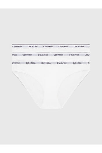 Calvin Klein Kadın Marka Logolu Elastik Bantlı Günlük Kullanıma Uygun Beyaz Külot 000QD5207E 100