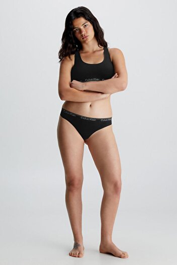 Calvin Klein Kadın Calvin Klein İmzalı Elastik Bantlı Siyah Külot 000QF7095E UB1