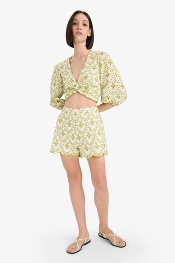 DeFacto Patterned Embroidered Brode Beach Shorts-Fall in Love C6173Ax24Sm