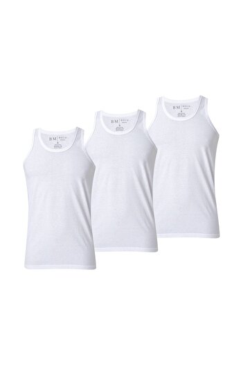 BOUN MARCHE Men's Undershirt Premium 3-Piece Box Combed Cotton Single Jersey 100% Cotton
