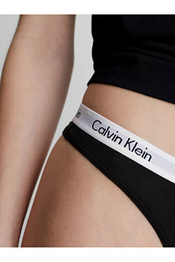 Calvin Klein Kadın Calvin Klein İmzalı Elastik Bantlı Siyah Külot 0000D1617E 001