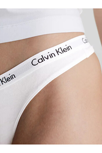Calvin Klein Kadın Calvin Klein İmzalı Elastik Bantlı Beyaz Külot 0000D1617E 100