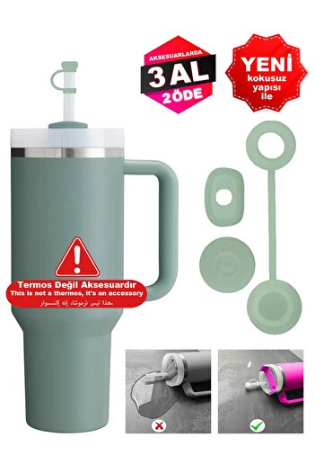 Kelira Quencher and New Generation Straw Thermos Compatible 3 Pieces 1 Set Leakproof Protective Accessory Silicone Set