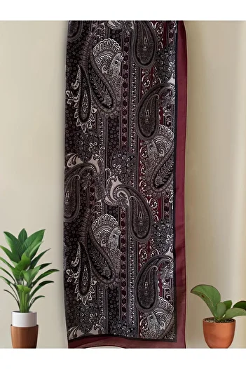 JAWEL Crystal Voile Women's Shawl 180/75 cm Burgundy