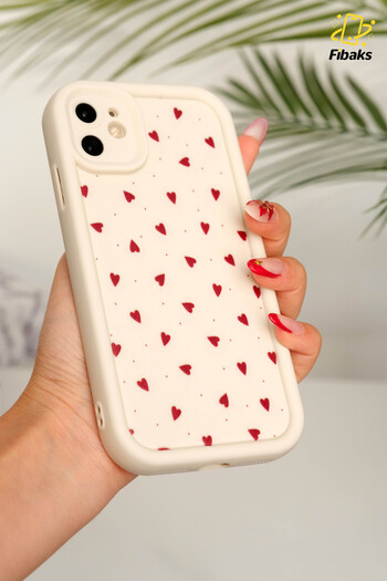 Fibaks Apple iPhone 11 Case Silicone with Camera Protection Colorful Heart Design Silicone Cover with Camera Protection