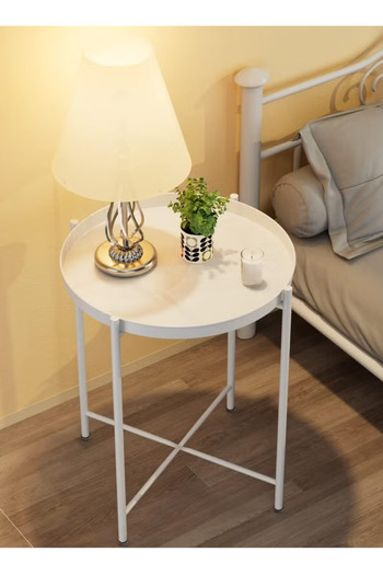 Domuik Round Steel Table White 45x53x45cm