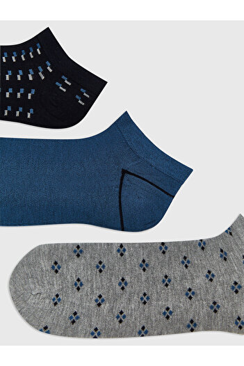 LC Waikiki New Season Patterned Bamboo Men's Booties Socks 5-Piece - S5Ph96Z8