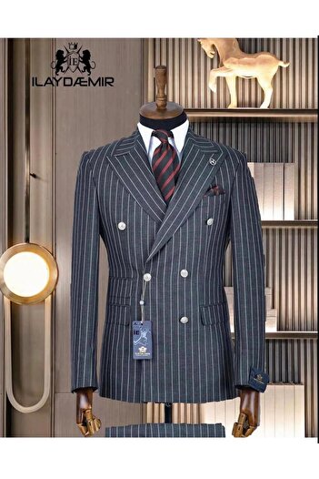 ilayda emir Italian Cut Double Breasted Black Suit