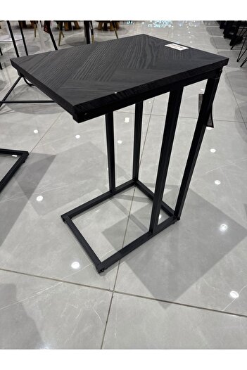 MARIA HOMES Wooden Oval Console Table with Round Shelf – Gold Rim Accent, Black Legs