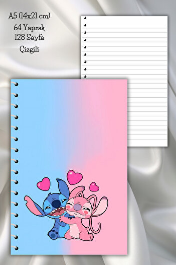 daily notebook دفتر مدرسي مُسطّر بخيوط لولبية - ٦٤ ورقة، ١٤×٢١ سم