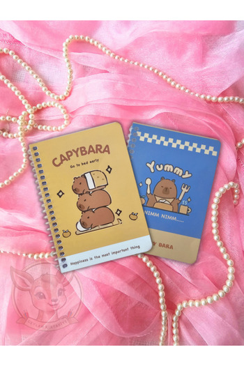 Ceylan Kırtasiye Capybara A6 Notepad Homework Notebook 10 cm X 14 cm Capybara (Set of 2)