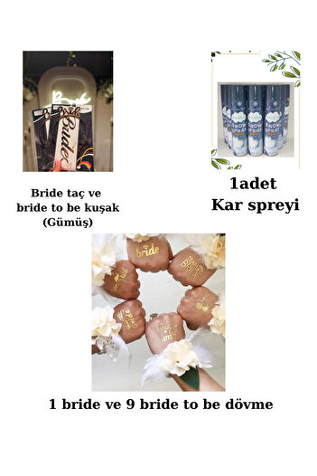 Anatolia 13 Parça gümüş Bride set, taç kuşak seti, bride dövme seti, kar spreyi bekarlığa veda partisi seti