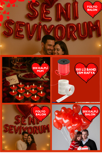 Baloncu Nene Red Heart Balloon Heart Candle I Love You Foil Balloon Marriage Proposal Marriage Anniversary Ornament