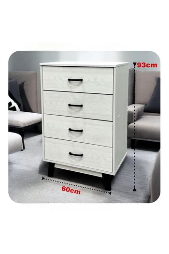 Living Wooden Bedside Cabinet with 4 Drawers, 40*60 cm